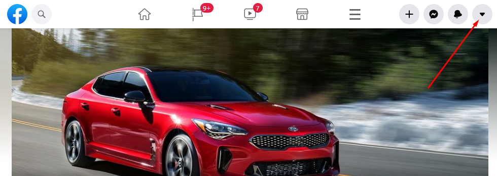 Kliknij strzałkę w prawym górnym rogu